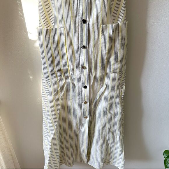 Veronica Beard Heath Linen Striped Midi Dress - Picture 5 of 11